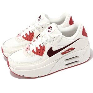 NEW NIKE AIR MAX 90 LV8 SE Platform Women Sneakers Shoes White Red size 9